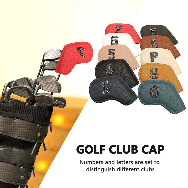 10x Golf Club Head Cover Leather Rod Head Protective Case Sleeve (Regular)