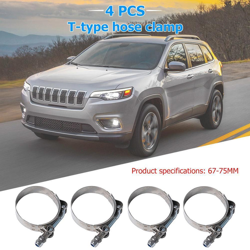 4pcs Heavy Duty Stainless Steel T-Bolt Clamps Turbo Coupler Intake Intercooler