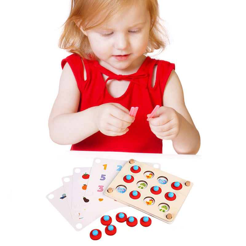 Funny Training Kids Wooden Memory Game Chess Educational Children Cognize Toys