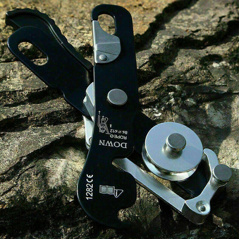 Stop Descender Self-Braking Climb Rescue Rappel Belay D3 L6N7 For 10-12mm D U8A3