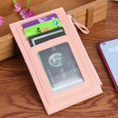 Korean Solid Color Wallet Female Mini Zipper Purse Card Holder Multi-slot Clu