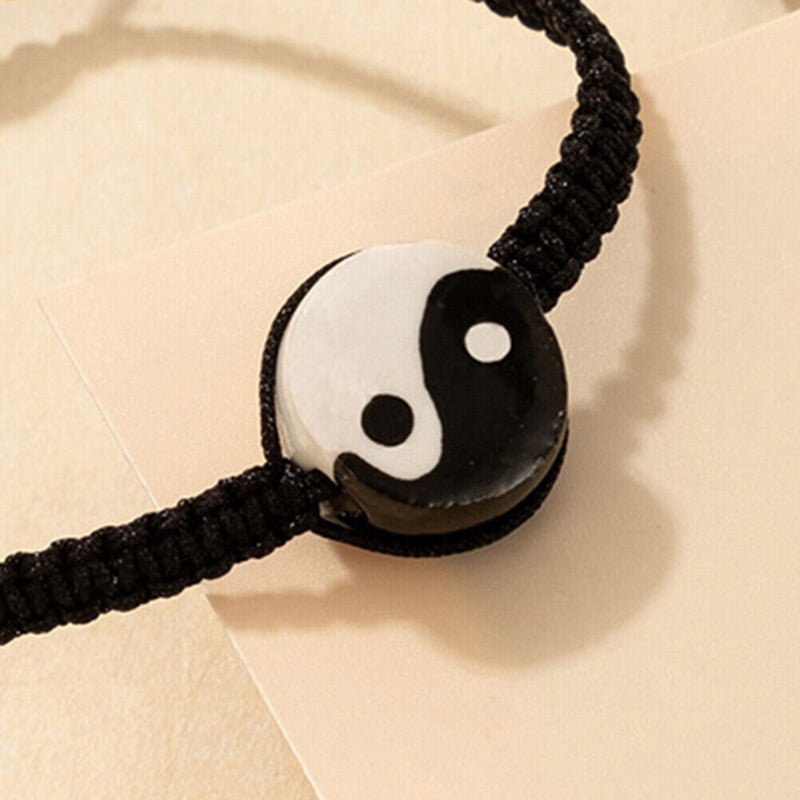 Ethnic Style Tai Chi Braided Rope Charm Yin Yang Adjustable Bracelets Jewelry