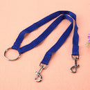Nylon Double Dual Two Pets Dogs Leash 2 Way Coupler Walk Necklace(Blue)