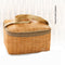 Portable Wicker Rattan Camping Picnic Bags Insulated Thermal Lunchbox Bag