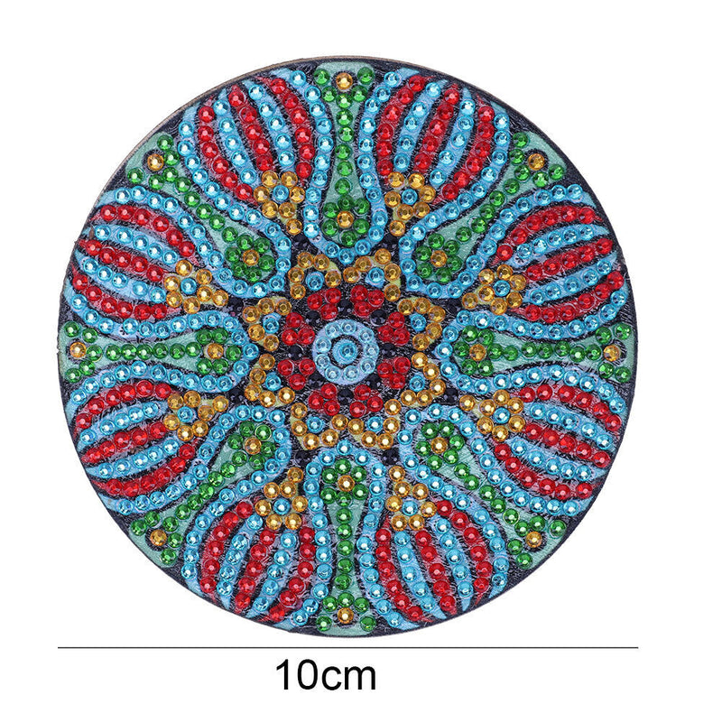 5D DIY Diamond Painting Mandala Wooden Round Coaster Cup Cushion (AA1058-7)