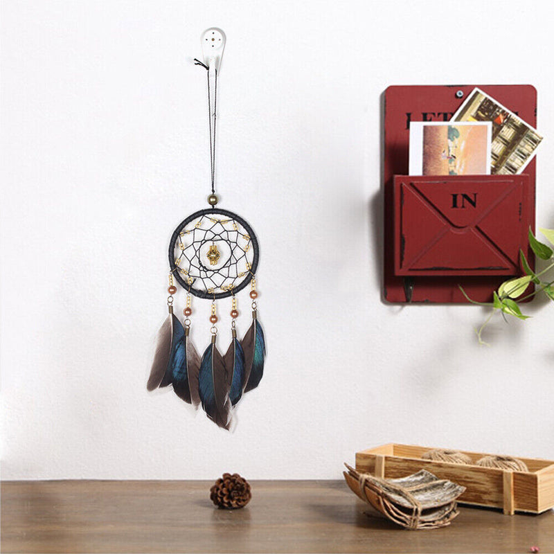 Retro Feather Dream Catcher Handcraft Pendant Car Home Bedroom Mini Decorations
