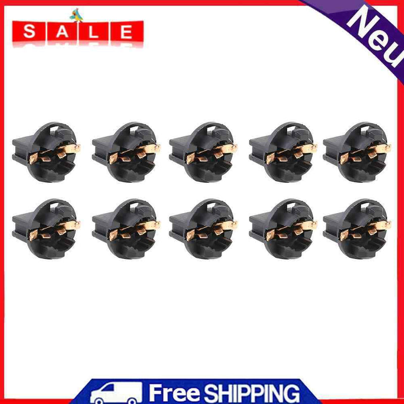 T10 Twist Lock Wedge Base Bulb Socket for Car Instrument Cluster Light 10 Pack