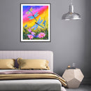 5D Kit Rhinestone DIY Colorful Dragonfly Full Round Drill Diamond Painting Cr