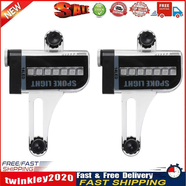 2pcs Waterproof Bicycle Spoke Light LED Mountain Bike Wheel Warning Lamp Newly