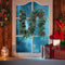 Christmas Rattan Garland Ornametns LED Christmas Wreath Background Pendant