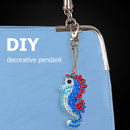 5pcs DIY Full Drill Special Shaped Diamond Painting Seahorse Key Ring Embroidery