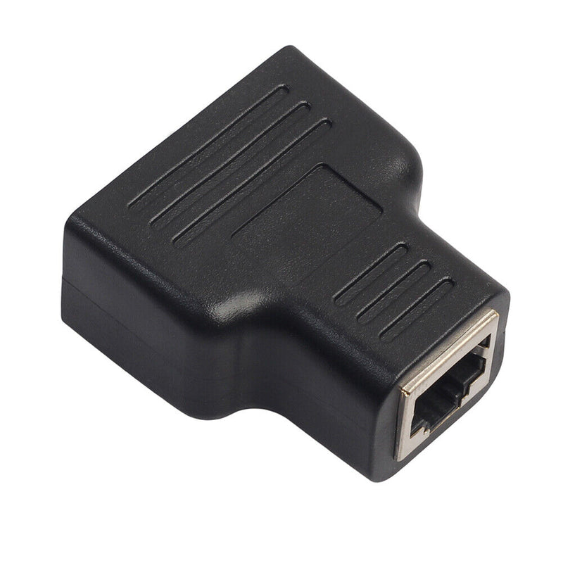 RJ45 Splitter Adapter 1 to 2 Dual Female Port CAT5/CAT 6 LAN Ethernet Sock