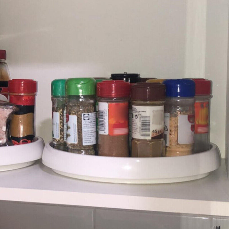 25.5cm Condiment Rotating Storage Tray Portable Spice Salt Sugar Can Shelf Newly