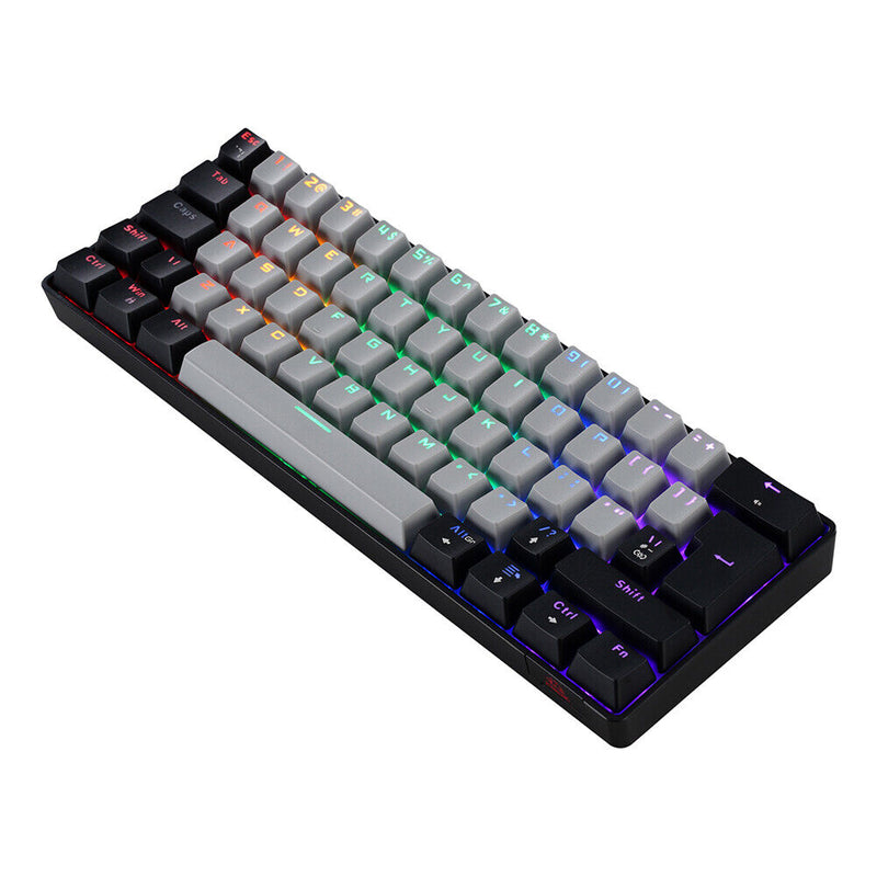 T60 62 Keys NKRO Wired Gaming Computer Mechanical Keyboard (Black Grey)