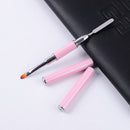 Double-Ended Nail Pen Poly Nail Gel Brush Stainless Steel (Light Pink) Newly