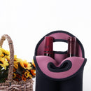 2 Bottles Neoprene Cooler Wine-bottle Bag Protective Cover (Pink+Black)