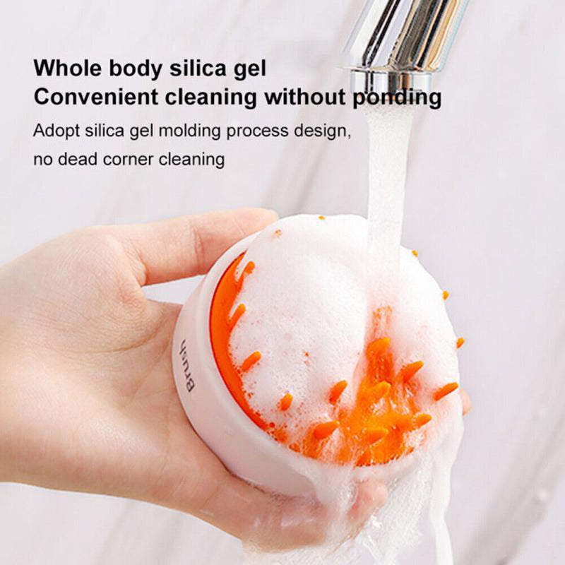 Silicone Scalp Head Massager Comb Handheld Hair Washing SPA Brush (Orange) Newly