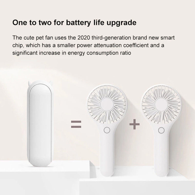 Mini Handheld Fan 2000mAh Rechargeable Battery Pocket Fan Power Bank Function