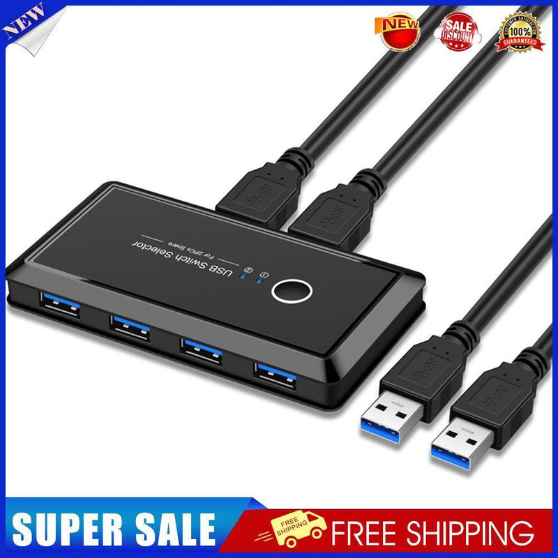 2x4 USB 3.0 Switcher 2 PCs Sharing 4 USB Devices for Keyboard Mouse Printer