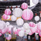 4 inch Round Paper Lantern DIY Hanging Ball Lamp Wedding Decor (Rose Red)