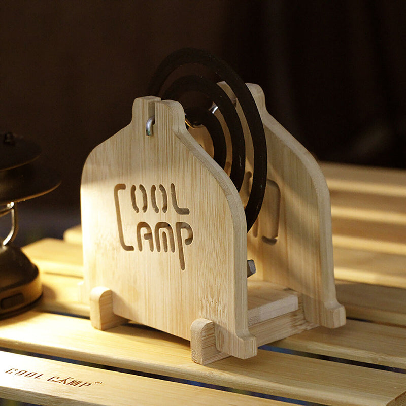 Portable Mosquito Coil Holder - Wooden & Metal Material Coil Burning Stand