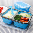 Silicone Lunch Box Collapsible Bento Portable Folding Food Storage Containers