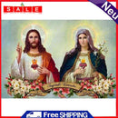 Full Embroidery DIY Canvas Stamped 11CT Cross Stitch Priest Virgin Art Decor Kit