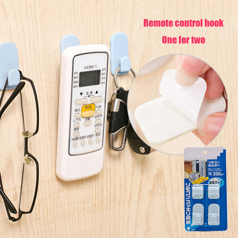 4pcs/set TV Remote Control Sticky Hooks Adhesive Hanger for TV Air Conditioner