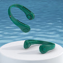 Bladeless Hanging Neck Fan Portable Mini Leafless Fans (Green with Display)