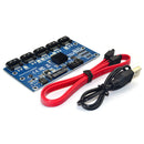 1 to 5 Port SATA Adapter Card SATA 3.0 6Gbps PM Expansion Card Multiplier Riser