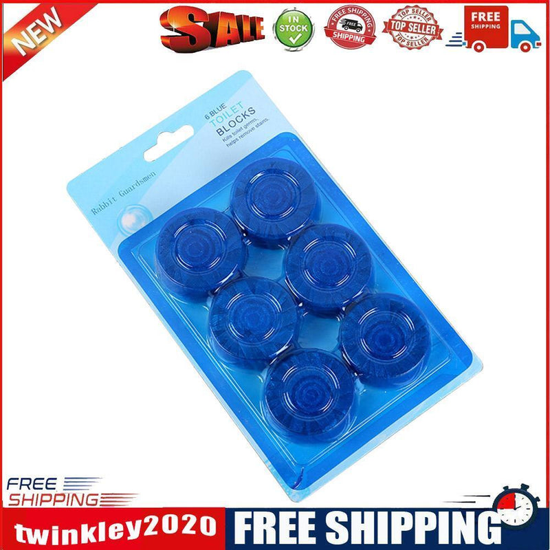 6pcs Blue Bubble Toilet Cleaner Automatic Flushing Toilet Deodorant Block