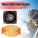 16pcs 18 inch Reflective Car Motorcycle Wheel Rim Stripe Stickers (Yellow) Newly