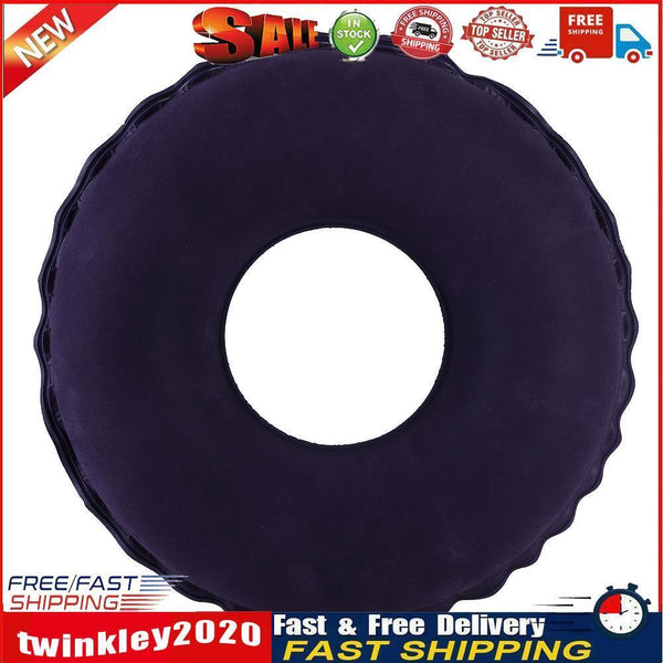 Inflatable Round Seat Cushion Massage Medical Hemorrhoid Pad (Dark Blue) Newly