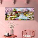 Hut by Lake Oil Paint By Numbers DIY Craft Coloring Drawing Home Decoration Gift