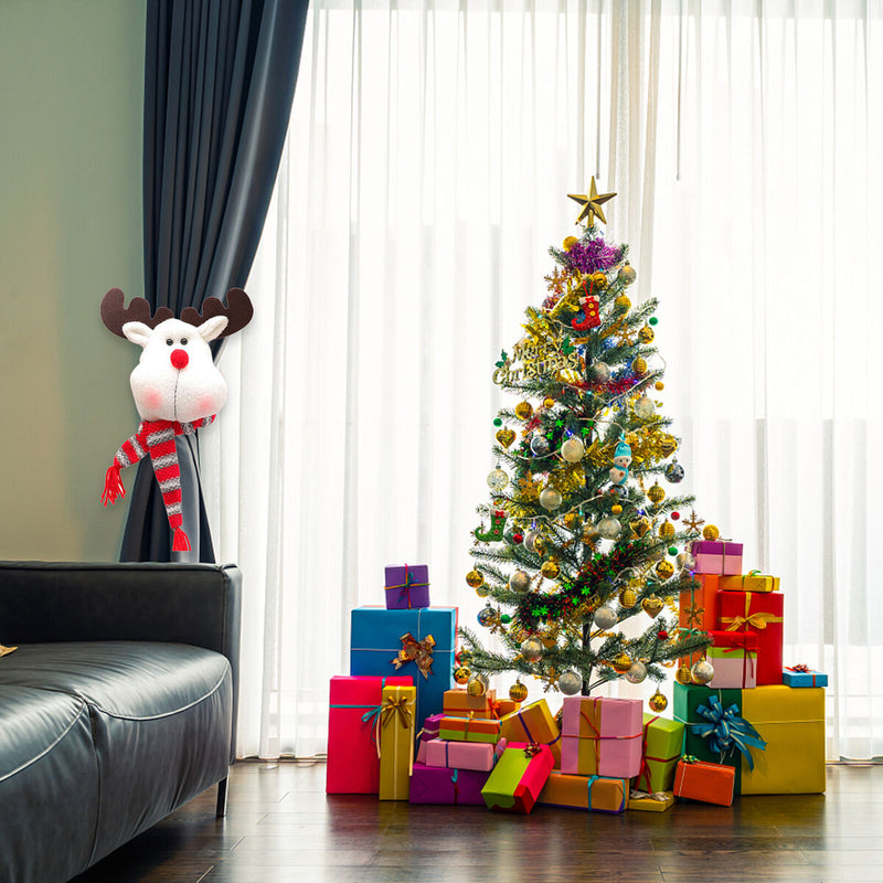 Portable Christmas Curtain Buckles Festival Ornament for Home Hotel Office Decor