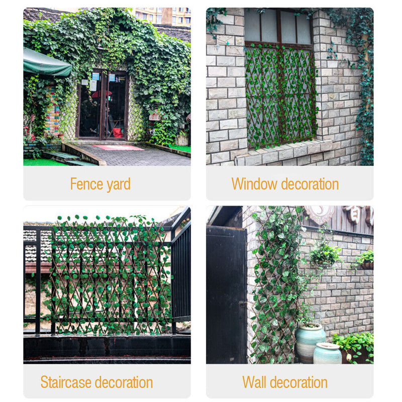 Simulation Fence Outdoor Rural Green Plants Artificial Fence Net Decor (B) Newly
