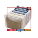 Cloth Drawer Organizer 7-Grid Pants Storage Divider for Leggings (White M)