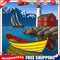 Lighthouse and Boat Frameless DIY Oil Paint by Numbers Kit Painted Artwork