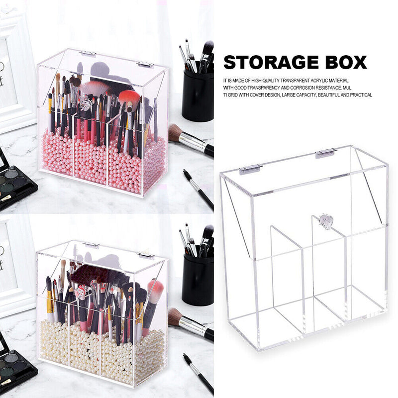 Acrylic Cosmetic Storage Box Dustproof Makeup Brushes Container Holders