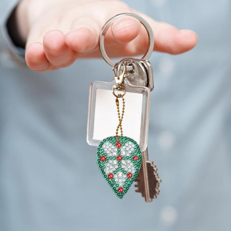 5pcs DIY Full Drill Special Shaped Diamond Painting Christmas Bell Key Ring