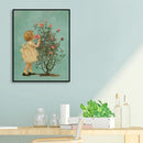 Full Embroidery Stamped Rose Girl DIY 11CT Eco-Cotton Thread Cross Stitch K