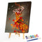 Hand Painted on Canvas DIY Maple Leaf Girl Oil Paint By Numbers Drawing Kit