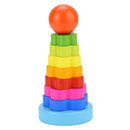 Kids Baby Wooden Toys Stacking Ring Tower Blocks Learning Educational Toys
