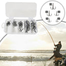 50pcs High Carbon Steel Barbed 3-Claw Fishing Hooks Set Lure Triple Fishhoo