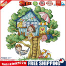 Partial Embroidery 14CT DIY Tree House Printed Cross Stitch Kit Needlework