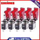 5pcs 12V 20A LED Red Light Cover Racing Car SPST Rocker Tilt Switch Lightest