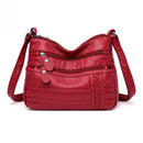 Women PU Leather Shoulder Crossbody Bag Fashion Solid Color Messenger Handbag