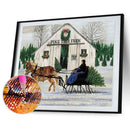Diamond Painting 5D DIY Pine Tree Cart Full Round Drill Rhinestone Mosaic Crafts