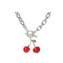 Diablo Punk Stainless Steel Cherry Pendant Clavicle Chain Hip Hop Necklace