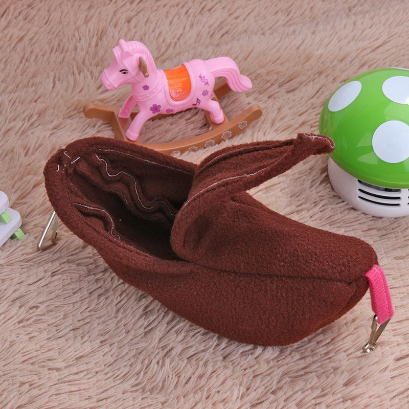 Warm Banana Hamster Hammock Hang Cage Pet Birds Sleeping Nest House (Brown)